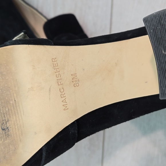 Marc Fisher Women Garlan Leather Square Toe Heels Sandals shoes sz 8.5M - Picture 11 of 12